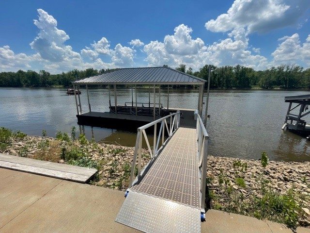 Custom swim platform with steps