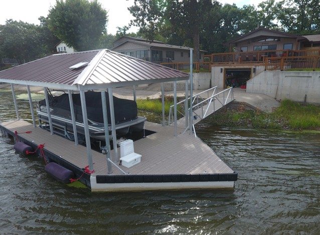 Floating composite-deck dock