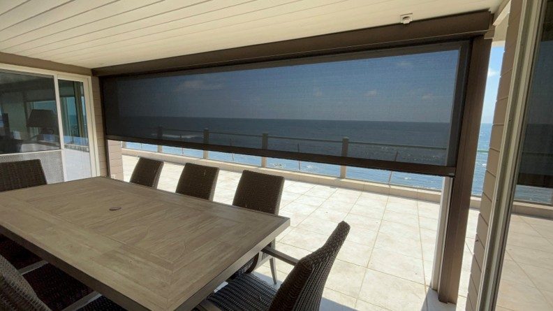 Covered porch with Apollo screens extended
