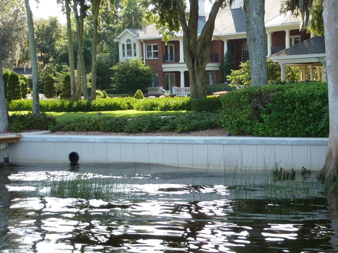 Flat panel seawall on residential property